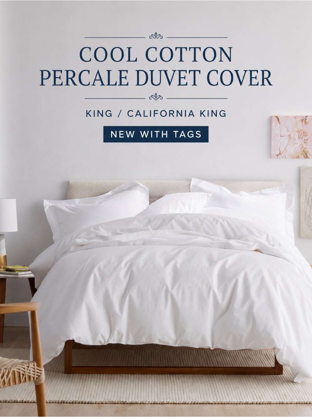 The Company Store Company Cotton Percale Duvet Cover King/Cal King NWT $164